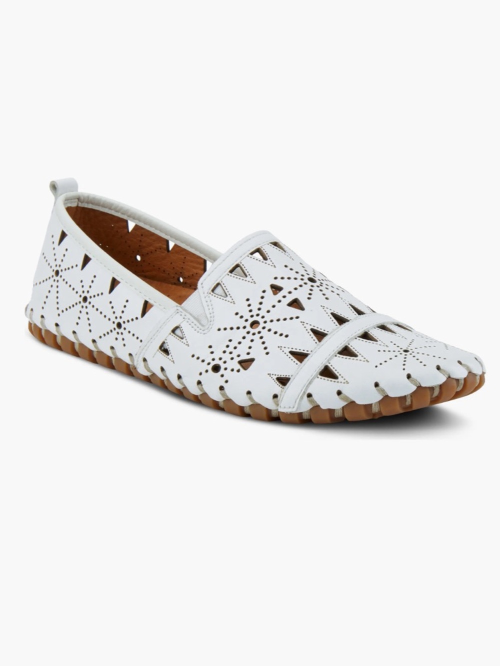 Spring Step Women's Leather Fusaro Loafer Slip On Shoe White Size 7.5-8